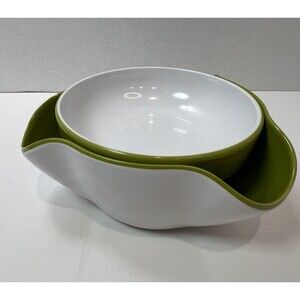 Joseph Joseph Double Dish Pistachio Bowl and Snack Serving Bowl Green & White